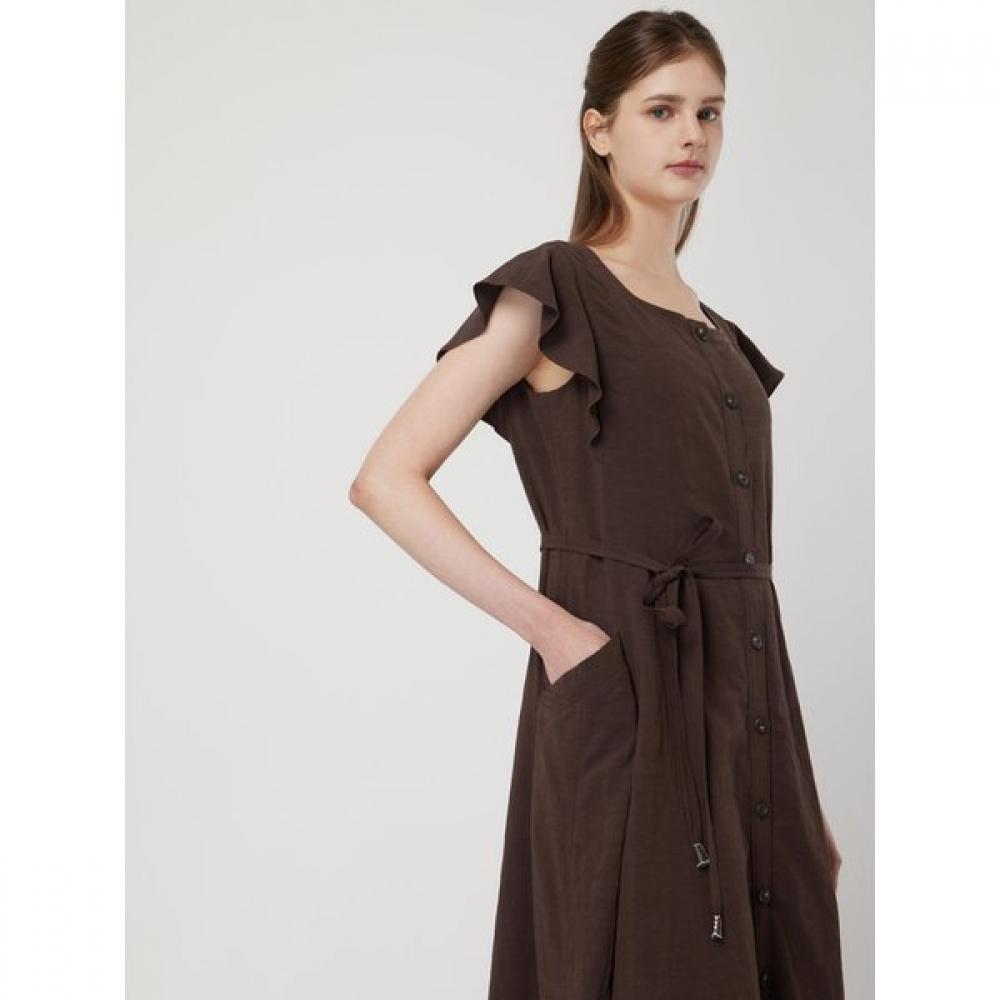 Cc Collect Linen Blend Belted Maxi Dress C252mse039