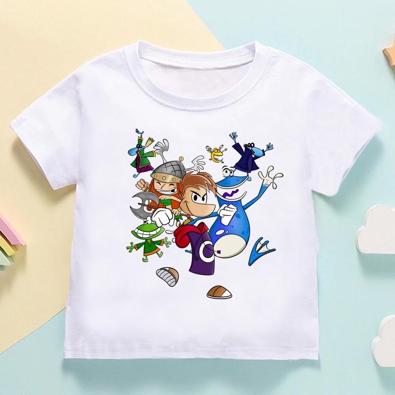 Rayman Legends Adventures Game Print Cartoon Kids T shirt Girls Summer Tops Baby Boys Clothes Children Short Sleeve