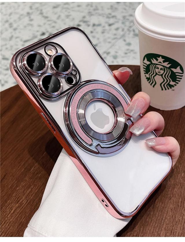 Für iPhone 16 Pro Max Luxus Magsafe Magnetischer Ständer Galvanisierter Rahmen Handyhülle Für iPhone 11 12 13 14 15Plus Objektivschutzhülle