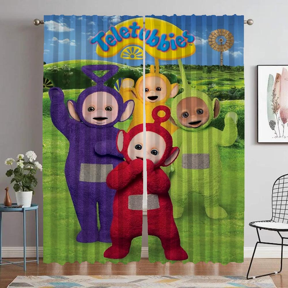 

Современные шторы для гостиной, 2 шт., детские шторы с изображением телепузиков, затемняющие шторы для комнаты, 2 панели, перегородка для украшения на Хэллоуин W96xH137cmx2pcs-CL
