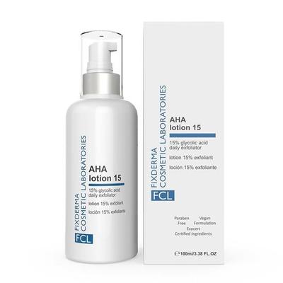 FIXDERMA COSMETIC LABORATORIES 15% Glycolic Acid Aha Lotion | Paraben Free Aha Exfoliating Lotion For Dry, Itchy And Rough Skin - 100Ml