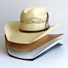 Chapéu de palha de cowboy Acessório de Pena Turquesa com aba larga alta plasticidade cowboy ao ar livre proteção solar de verão Chapéu de Rancho
