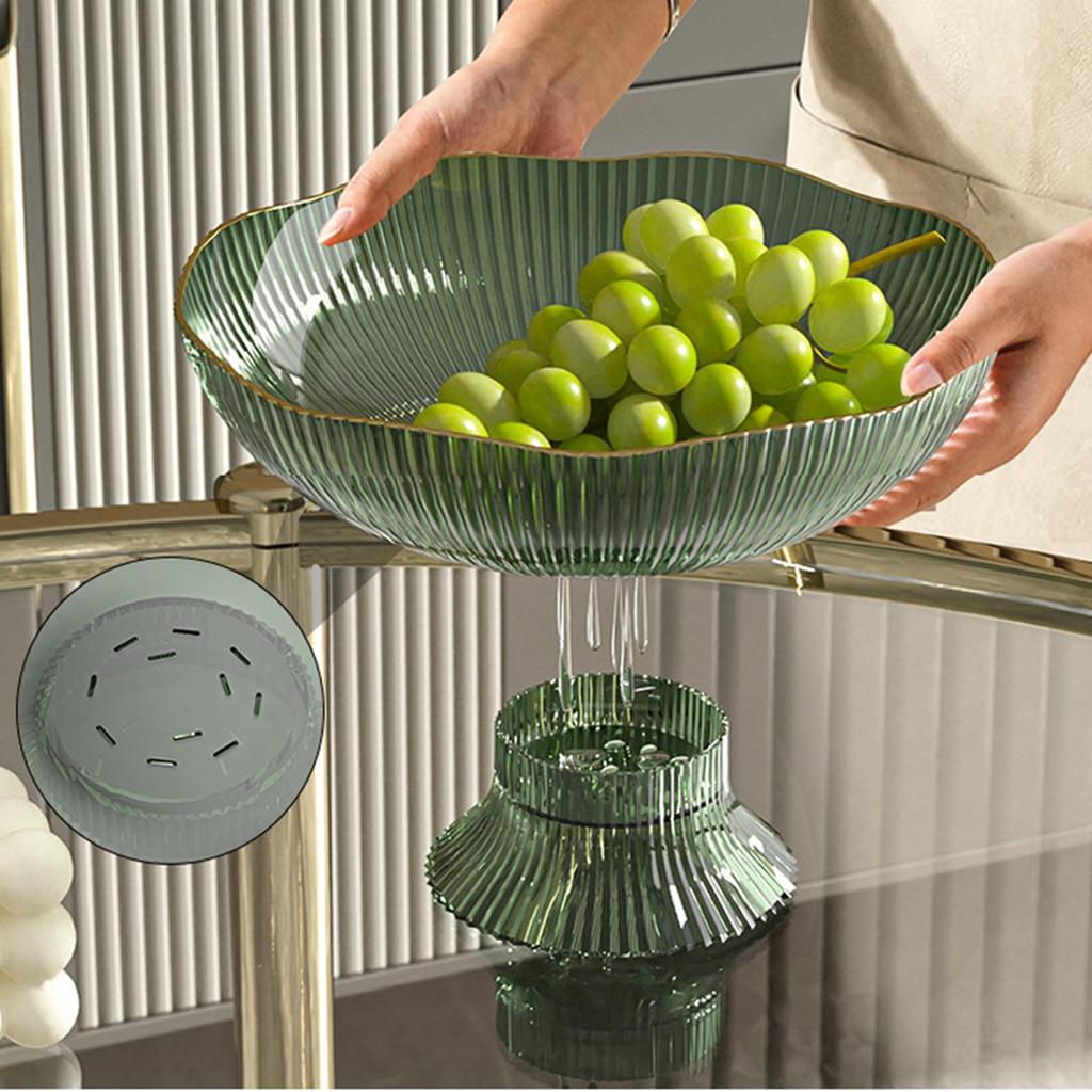 Luxusní miska na ovoce s odkapávacím otvorem z plastu, krásná a zdravá s odkapávacím otvorem, na konferenční stolek do obývacího pokoje