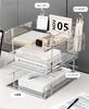 Vertical A4 Letter Tray Rack, Desk Organizer with Steel Columns and Two Pen Holders (3 Tiers, Black)