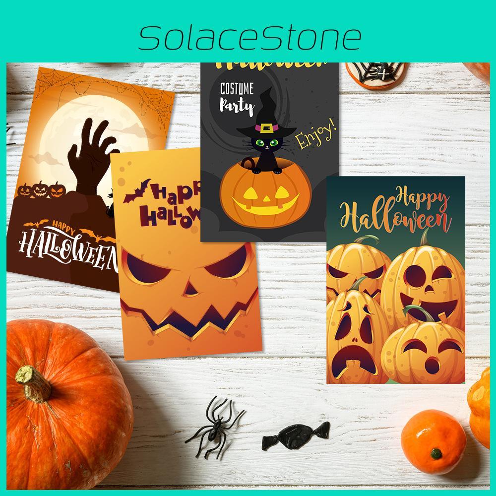 Halloween Themed Horror Ghost Pumpkin Pattern Paper Postcard Party Decor