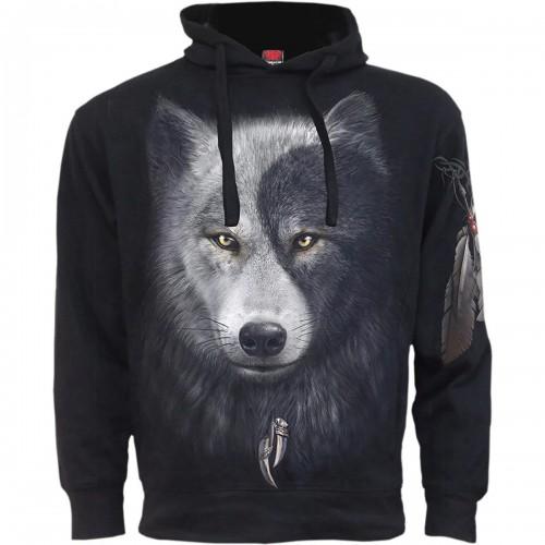 Pertemba Fr - Apparel Men's Black Spiral Direct Unisex Adult Wolf Chi Hoodie L