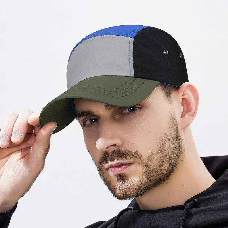 Retro color blocked baseball cap, quick drying waterproof soft top duckbill cap, outdoor sports and leisure sun shading
