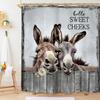 Donkey Funny Farmhouse Rustic Shower Curtain Set Sweet Cheeks Country Rural Animal Western Polyester Waterproof Cloth