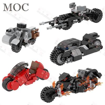 Yaratıcı Motosiklet MOC Yapı Taşları Film Anime Karakter Motosiklet Askeri Yan Sepetli Model Kendin Yap Montaj Tuğlaları Çocuklar İçin Oyuncaklar