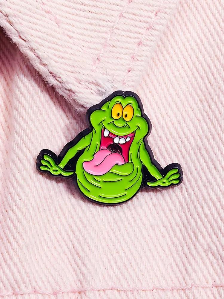 Green Ugly Slug Brooch Shape Anime Cartoon Surrounding Tale Gift Metal Badge