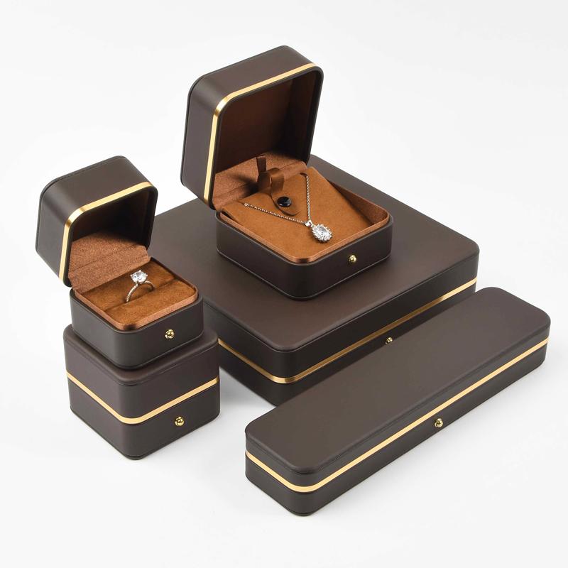 Jeweler Leather Box Wedding Ring Packaging Luxurious Leather Jewelry Box Jewelry Packaging Jewellery Packaging Box for Jewelry