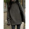 Women's Pure Wool High Neck Sweater, Loose Fit Plus Size, Mid-Length for Autumn/Winter, Covers Buttocks, Cashmere Knitwear