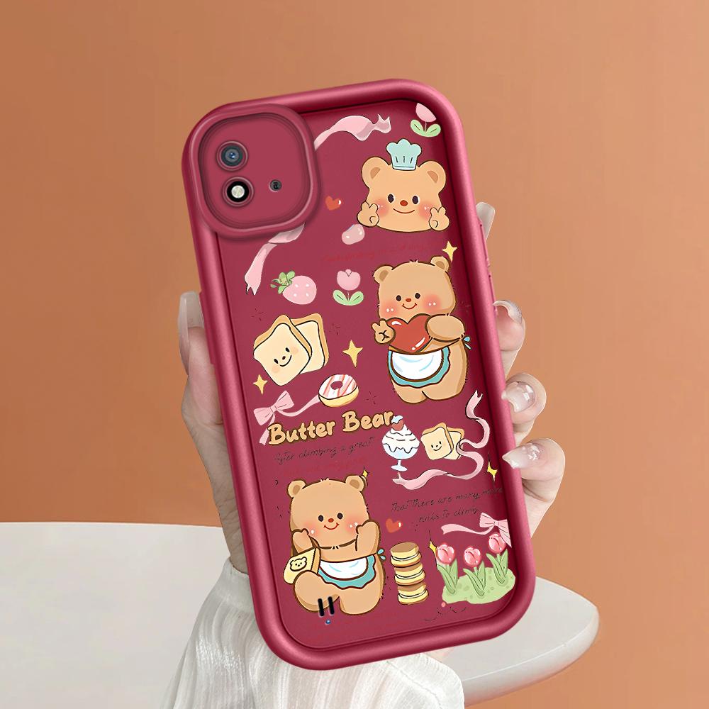 Soft Silicone Square Ladder Printing Pattern Phone Casing Full Cover Camera Shockproof Protection Rubber Case for OPPO Realme