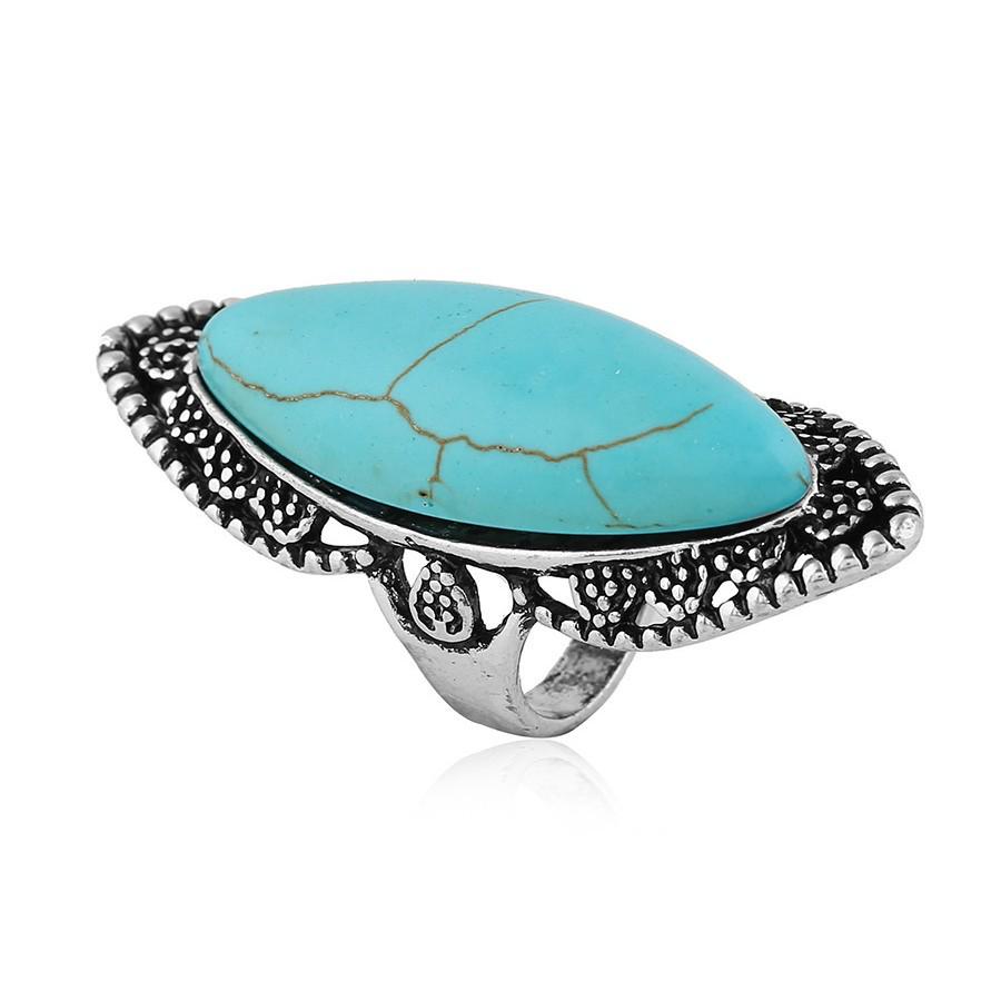 Retro Ethnic Style Turquoise Bohemian Ring
