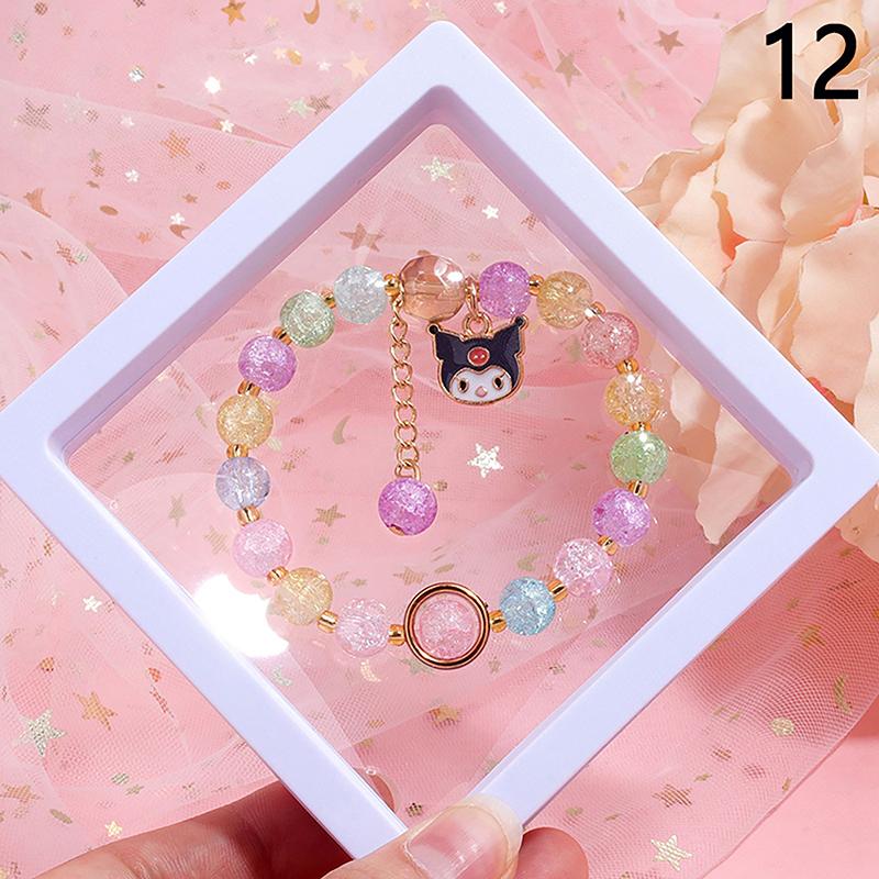 Sanrio Cute Cartoon Beaded Bracelet Kuromi Cinnamoroll Colorful Bead Bracelet Sweet Girlfriend Gifts Toys For Girls