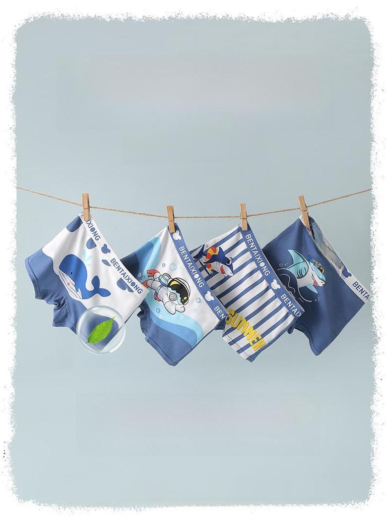 Boys' Combed Cotton Boxer Briefs - Kids' Underwear Shorts