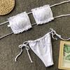 Pleated Tube Briefs Set Sexy G-string Bra Leopard Swimsuit
