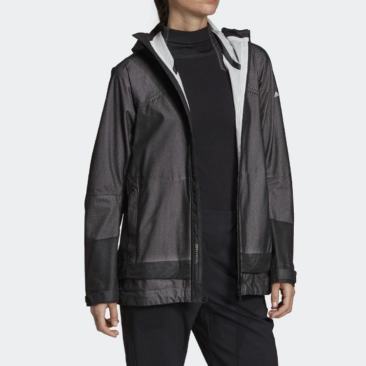 adidas ESSENTIALS Jackets Women's Black Hooded Moderate DZ0796