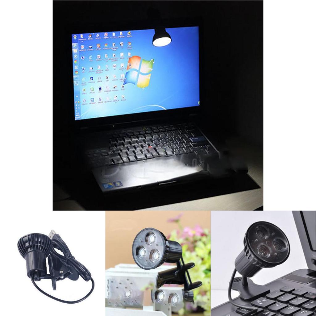 Lâmpada USB Portátil de Qualidade Premium com 3 LEDs e Clipe para Notebook e Luzes de Leitura