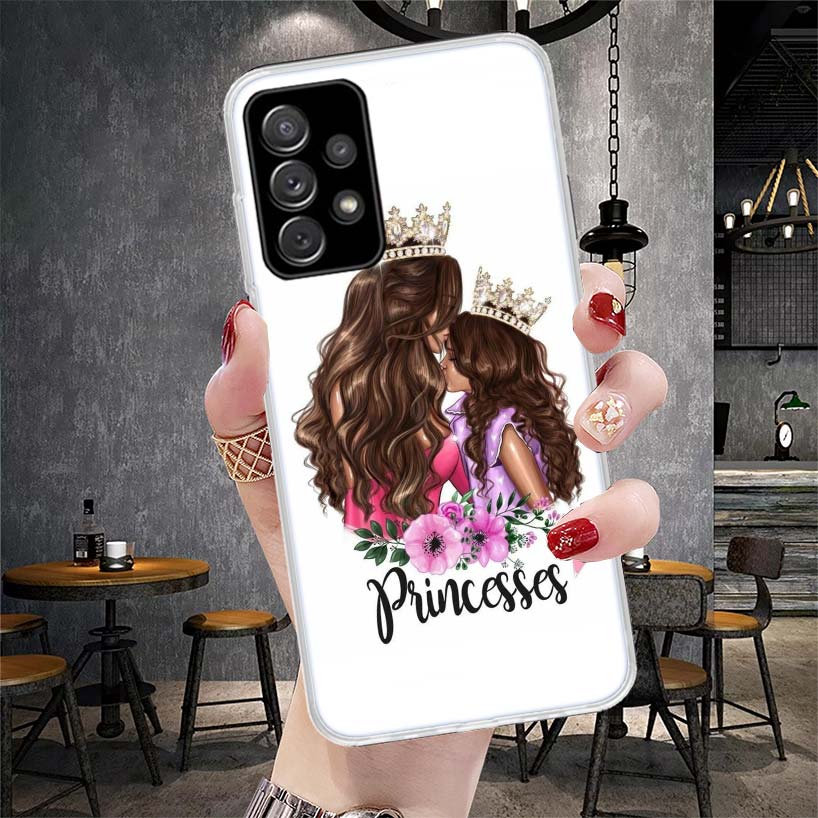 Baby Mom Girls Soft Phone Case For Samsung Galaxy A12 A22 A32 A52 A72 A02S A51 A50S A71 A70 A31 A20S Note 20 Ultra S10 A10S Gala
