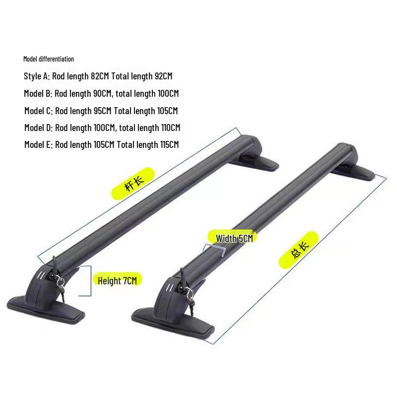 Lockable Aluminum Crossbars for Car Roof Racks and Luggage