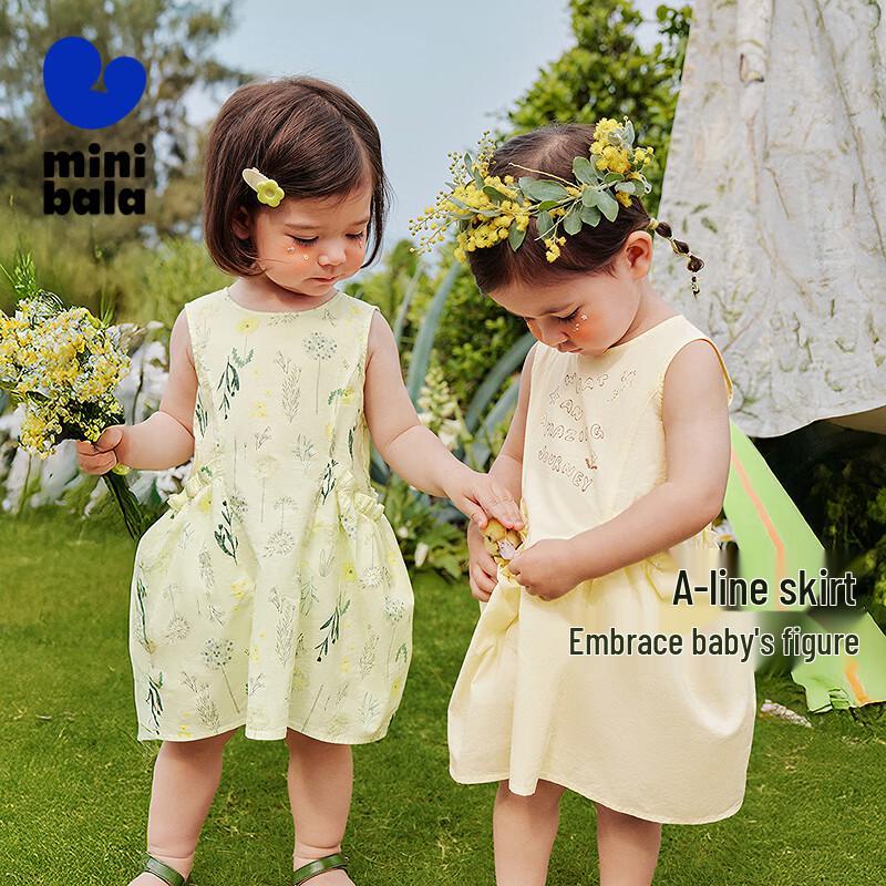 Детское летнее платье без рукавов Minibala из чистого хлопка для девочки 120