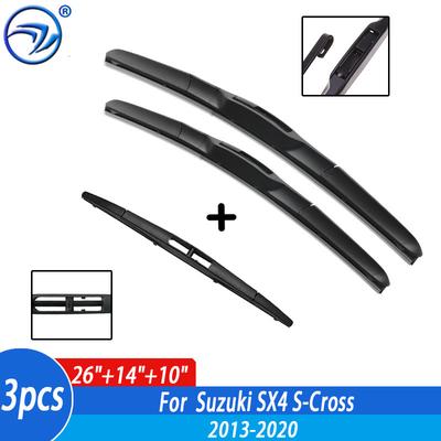 Wiper Front & Rear Wiper Blades Set Kit For Suzuki SX4 S-Cross 2013 14 15 16 17 18 19 20 Windshield Windscreen 26"+14"+10"