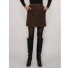 FAN LEATHER Suede Skirt