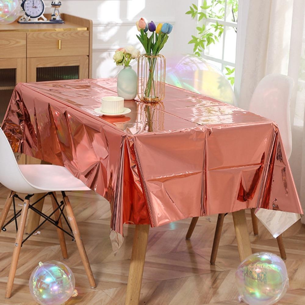 5PCS Colorful Aluminum Film Tablecloth Waterproof Plastic Tablecloth  Holiday Celebration