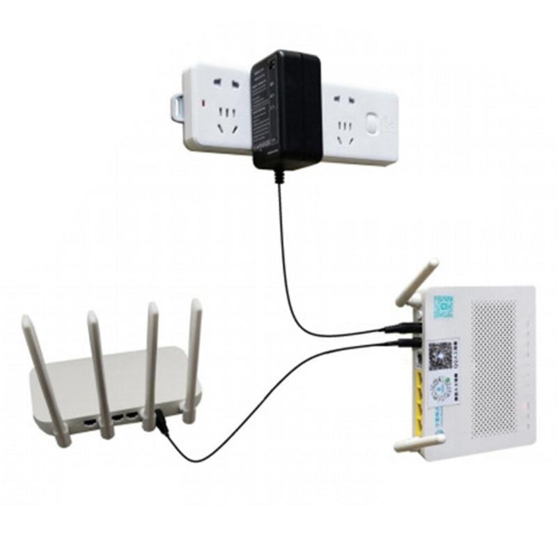 Small Plastic UPS Uninterruptible Power Adapters with Stable Output Simple Operate for Routers Modem Attendance System