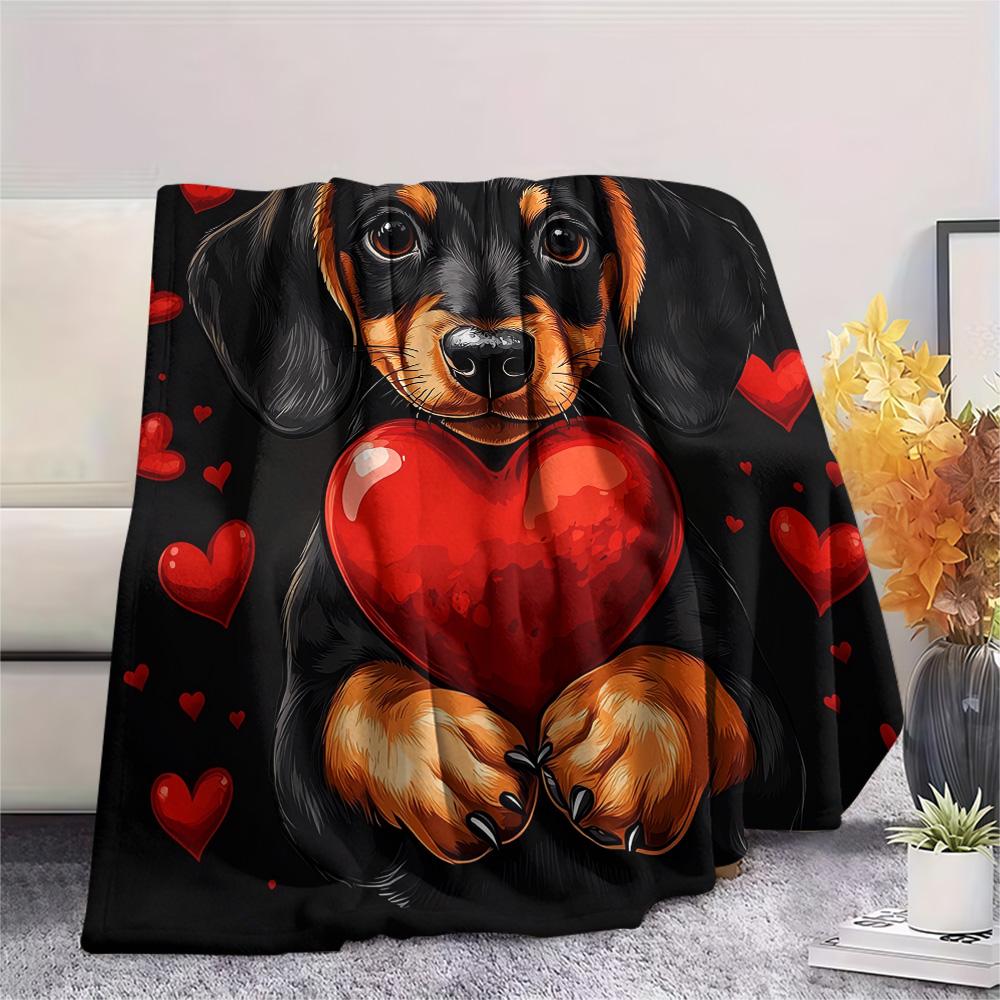 Dog Print Flannel Blanket, High quality Comfortable for All Seasons, Home Decor, Warmth and Comfort, Perfect for Christmas Gifts