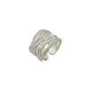 Adjustable Multi-layer Intersecting Lines Ring for Women - Fashionable Hip Hop & Cool Style