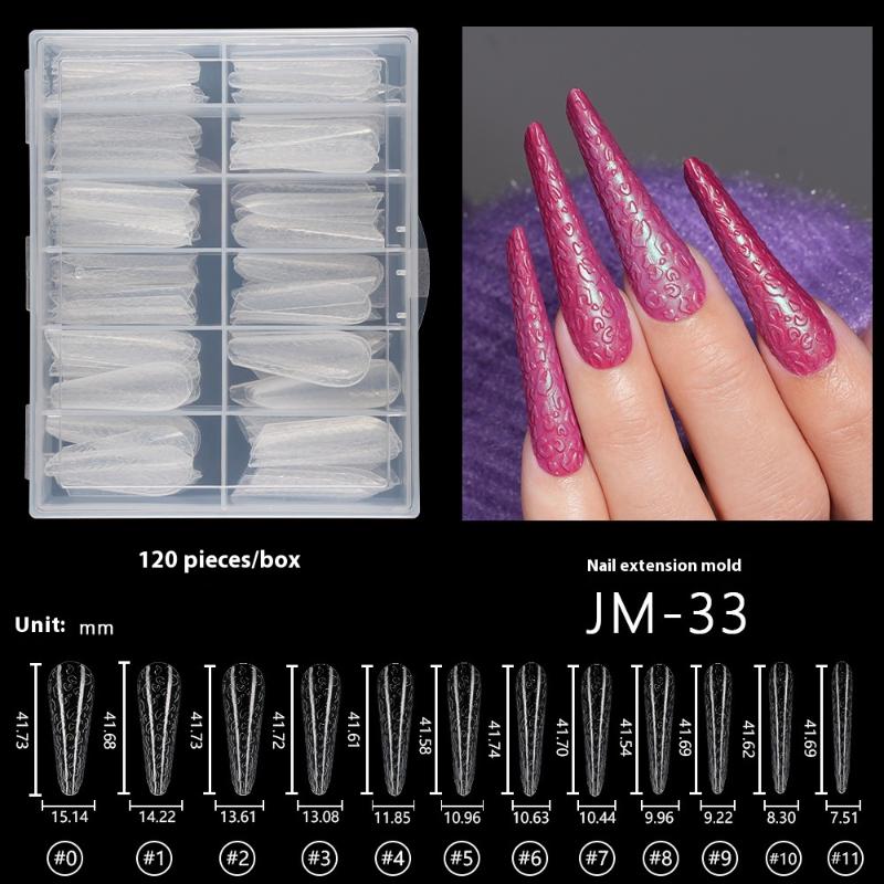 Transparent UV Gel Polish Extension False Nails Art Tips Full Cover Fake Finger Press On Sculpted Manicures Tool for Salon