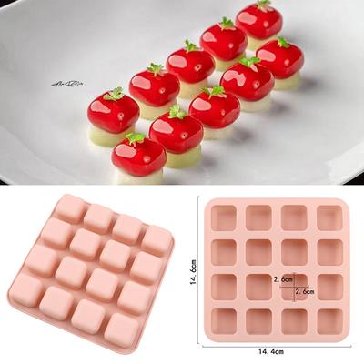 16-Cavity Square Silicone Candy Mold for Chocolate Truffles Fat Bombs Keto Snacks Gummy Jelly Wax Melts Ice Cub Tray