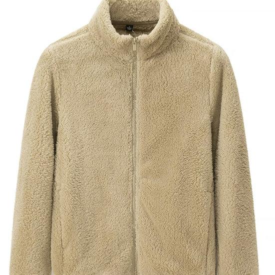 Jachetă pentru femei, toamnă iarnă, fleece, pufoasă, haină caldă de pluș pentru femei, cu închidere cu fermoar, pentru purtarea zilnică