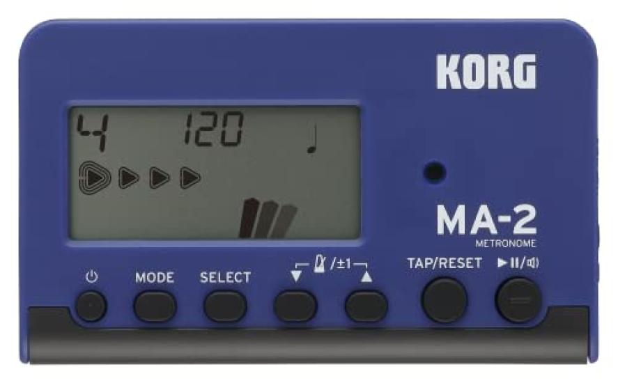 KORG BLBK Metronome Ideal for wind brass a cappella and individual Features 100 hours of continuous lightweight and compact MA-2 (Blue Black)