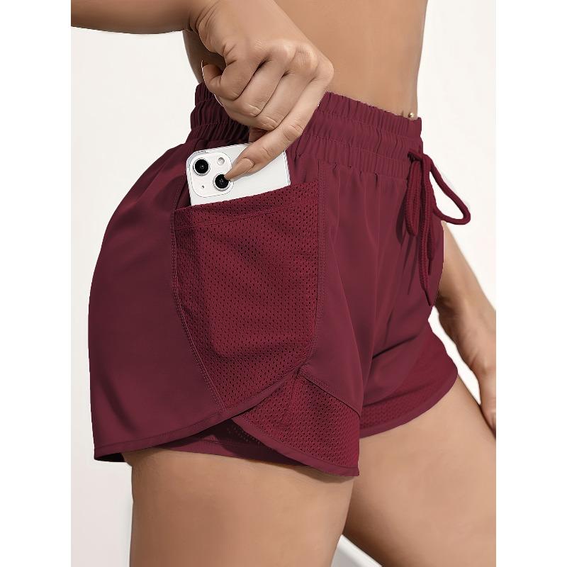 Pantaloncini da Yoga da Donna ad Asciugatura Rapida con Tasca | Larghi, Non Trasparenti, Tessuto Elasticizzato Medio, Grigio, Doppio Uso Fitness e Casual, Pantaloncini con Tasca Laterale