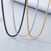 4MM Shiny Link Chain Necklace for Men Women's Gold Color Stainless Steel Jewelry Hip Hop Rock Keel Chain Party Accessories Gift