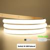 5v Dimmable COB LED Strip USB Dimmer Switch Touch White Natural Warm High Density Flexible Ribbon Tape 320LED/M Room Night Light