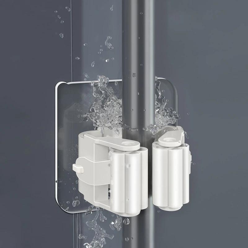 Home Wall Storage Hook Bathroom Suction Hanging Pipe Traceless Hooks Wall Mounted Mop Organizer Waterproof Broom Holder
