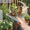 Acrylic Moon Fairy Garden Stake Decoration Weather-proof Outdoor Yard Lawn Patio Pathway Waning Moon Elf Stake Stick Ornament