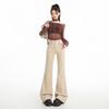 Khaki non-stick leg slightly pulled jeans women's autumn and winter new Spice Girl low-rise slim-fitting and thin flared pants
