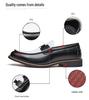 Men's Large Size Leather Slip-On Shoes - Pointed Toe, Thick Sole, Formal & Casual Driving Loafers Size 46