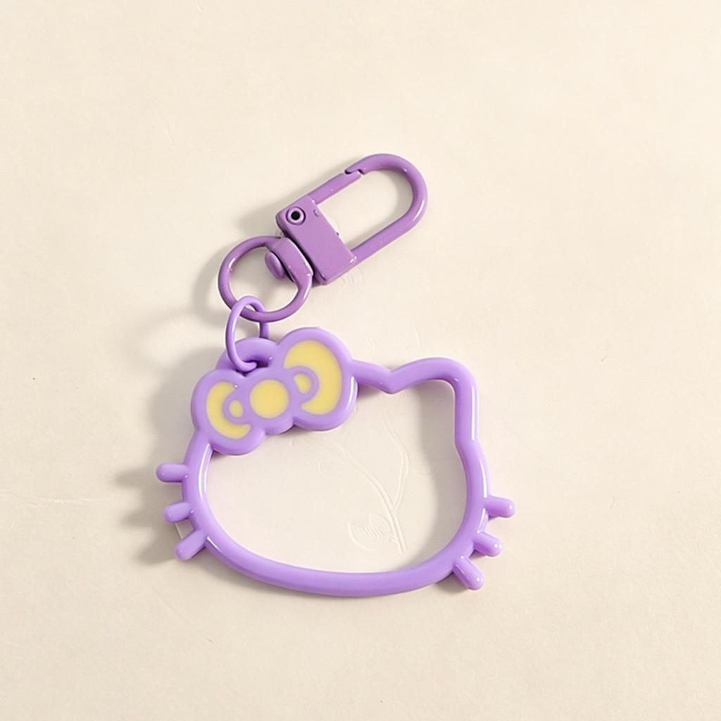 Creative Cartoon Cat Head Keychain - Acrylic Pendant Accessory & Bag Charm