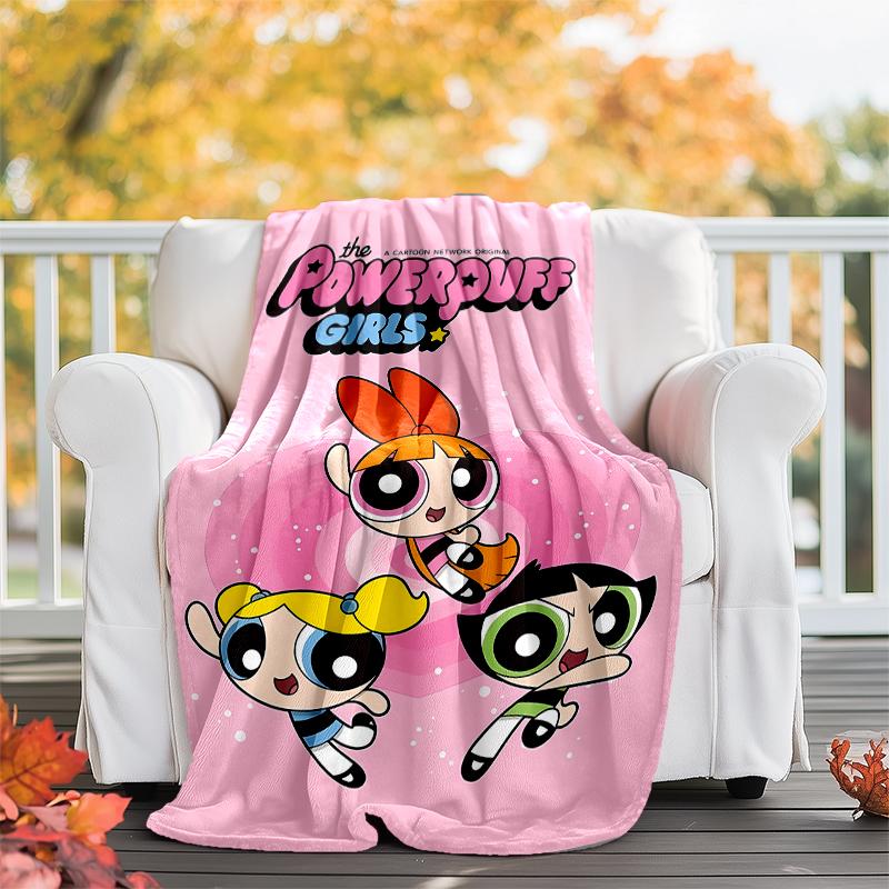 The Powerpuff Girls Theme Printed Blanket - Perfect for Couch, Bed, Travel & Outdoor Use | Machine Washable, Cozy & Durable.
