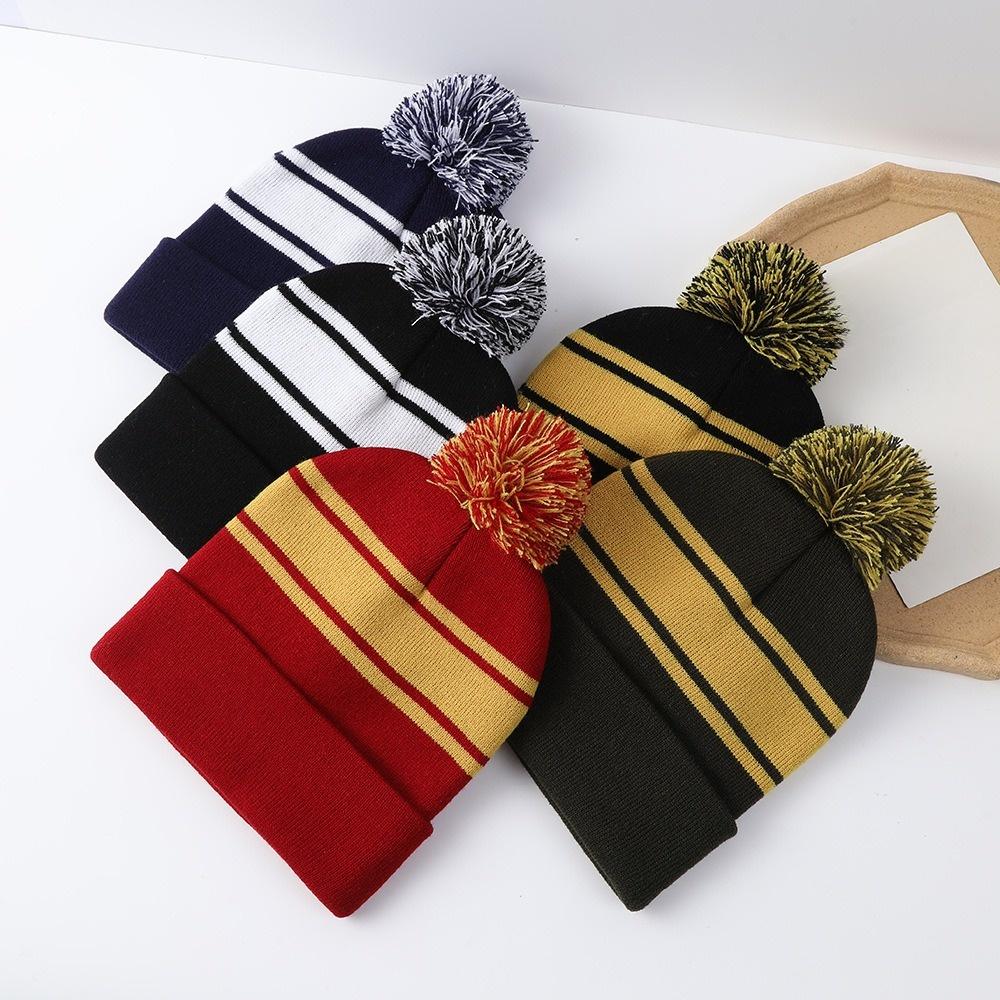 Pom-Pom Winter Hat Thick Warm Knitted Hat Casual Beanie Cap