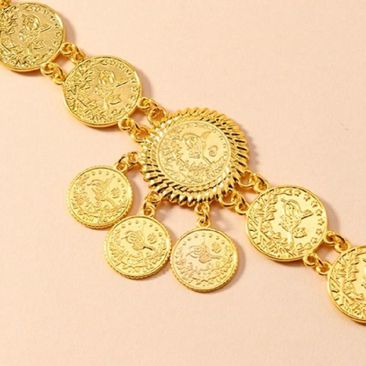 Coin Shape Ankle Bracelet with Adjustable Length Fashion Jewelry Ankle Ornament Alloy Texture Suitable for Any Occasion