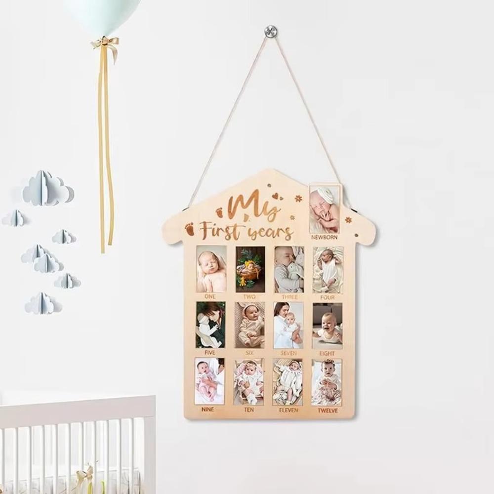 

Wooden Baby’s First Year Picture Frame My First Year Newborn Milestone Frame 1st Birthday Gift House