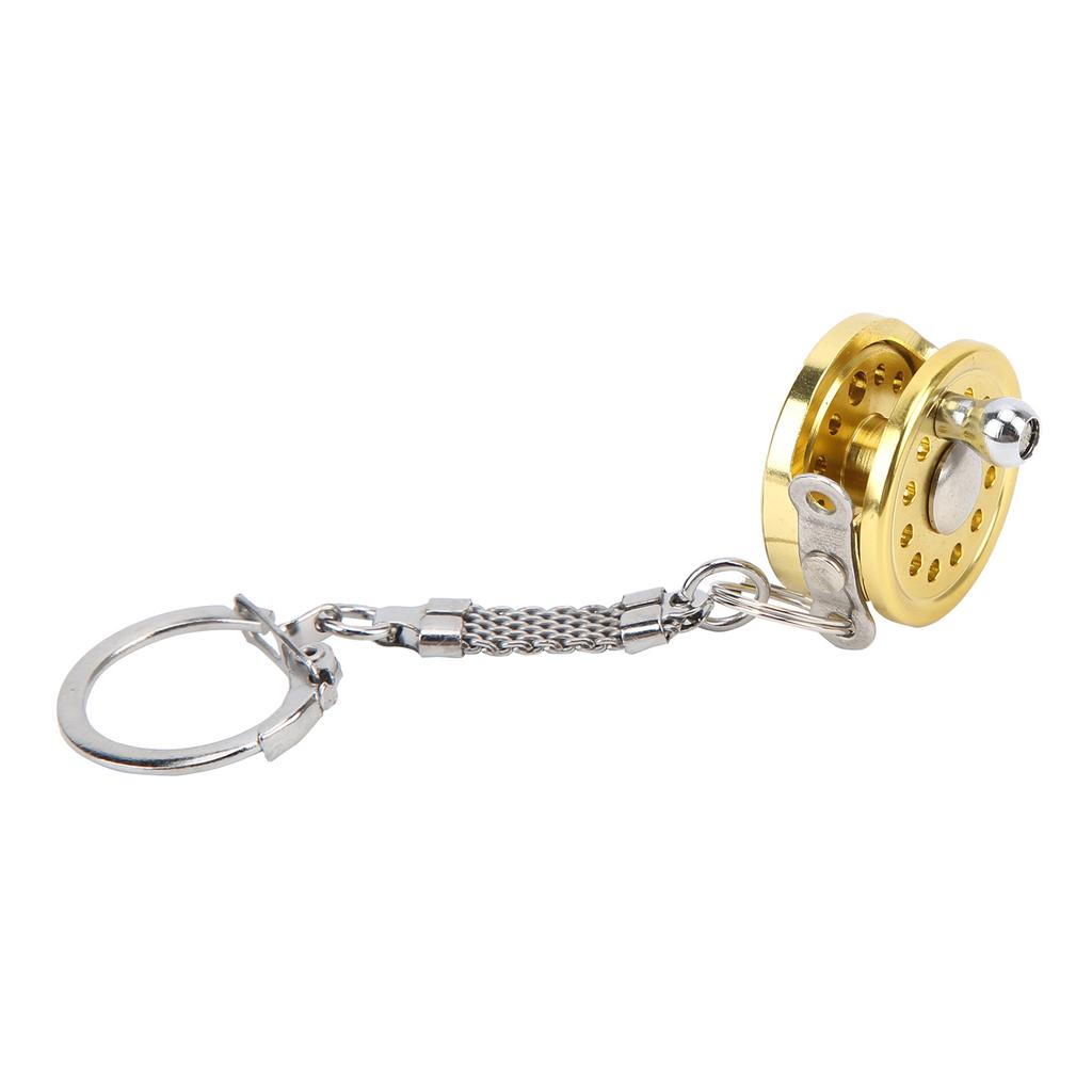 Aluminum Alloy Mini Fishing Reel Keychain Pendant Decorative Portable Fly Reel Key Ring