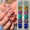 12 Grids Seqiuns Star Glitter Colorful Nail Flake Flash Mini Pentagram Nail Seqiuns Nail Charm Kawaii DIY Manicure Accessories
